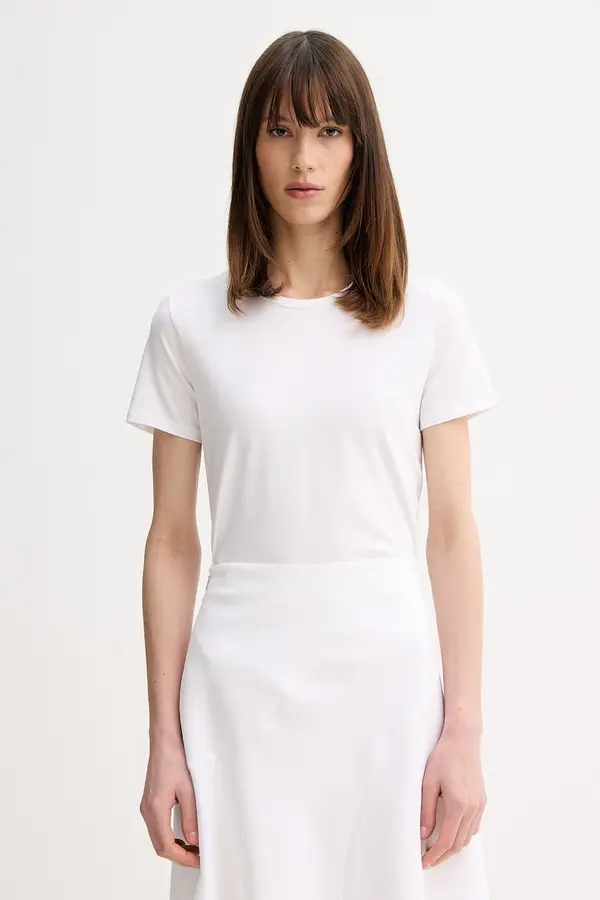 MM by Max Mara MM by Max Mara osnovna kratka majica ženska bombažna z elastanom MULINO