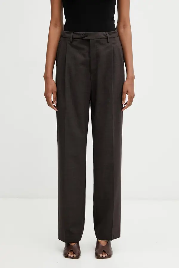 MM6 Maison Margiela MM6 Maison Margiela ravne hlače ženske z volno