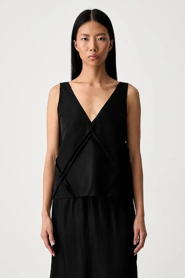 MM6 Maison Margiela MM6 Maison Margiela top ženski z acetatom