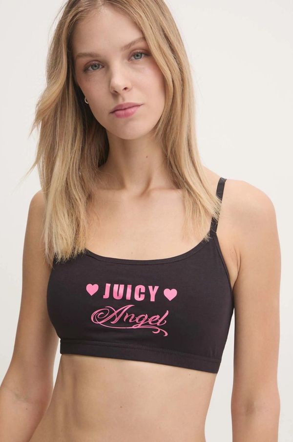 Juicy Couture Modrček Juicy Couture JUICY SLOGAN BRALETTE črna barva, JCTBT125954