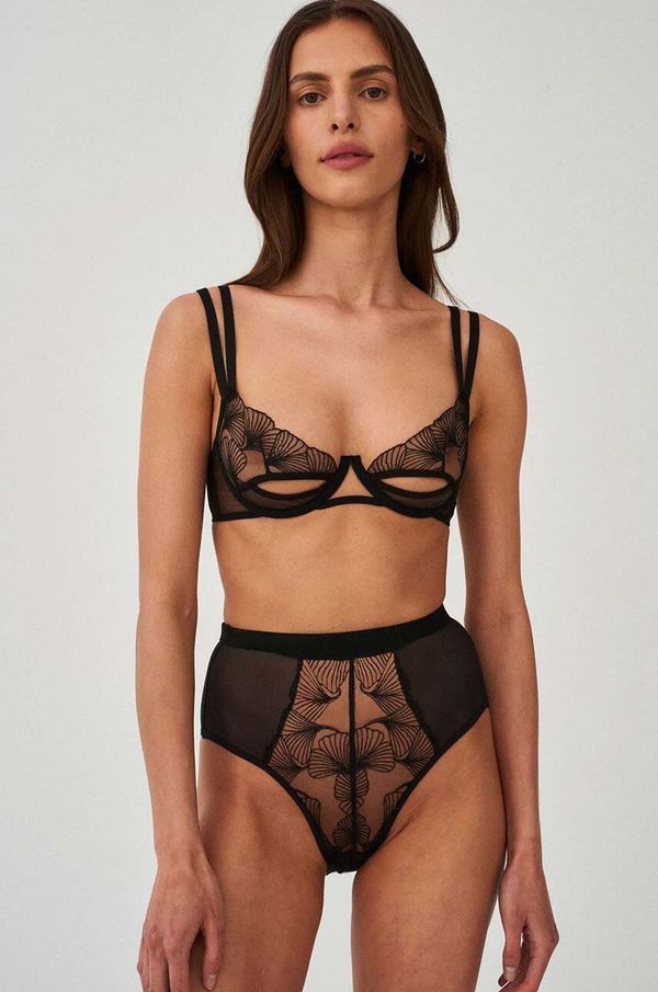 Undress Code Modrček Undress Code Te Amo črna barva