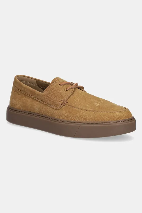 Calvin Klein Mokasini iz nubuka Calvin Klein HYBRID LACE UP BOAT NU