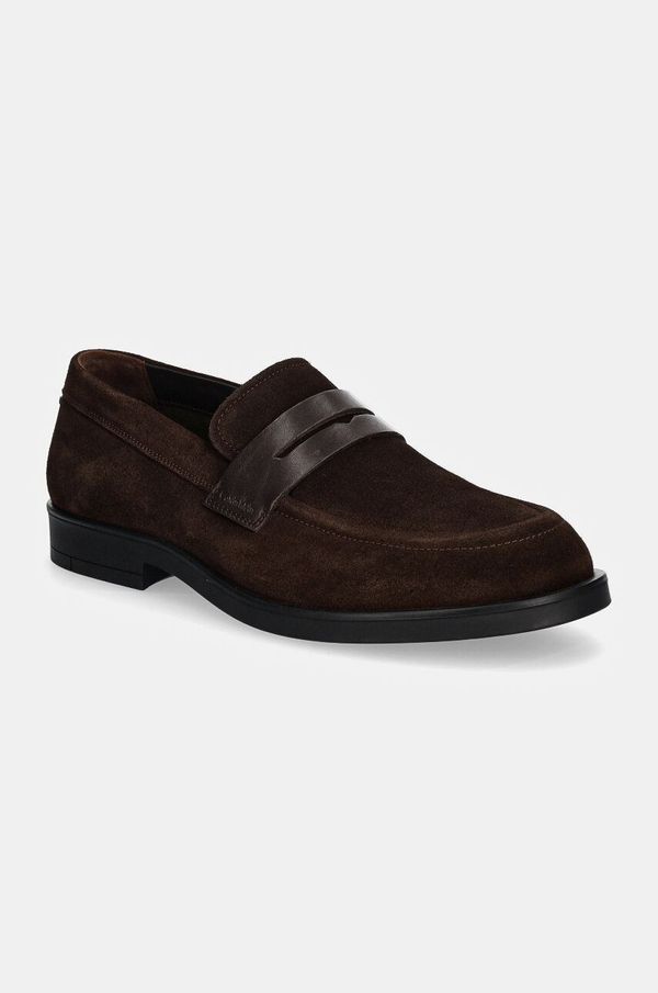 Calvin Klein Mokasini iz semiša Calvin Klein MOCCASIN SUE moški, rjava barva, HM0HM01621