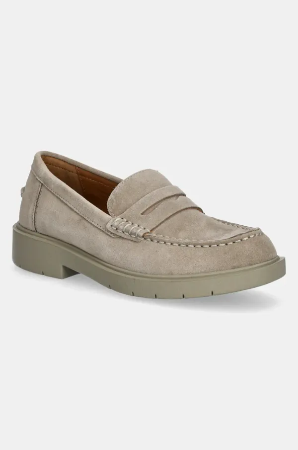 Geox Mokasini iz semiša Geox D SPHERICA EC1 ženski, bež barva, D25QRA 00022 C5004