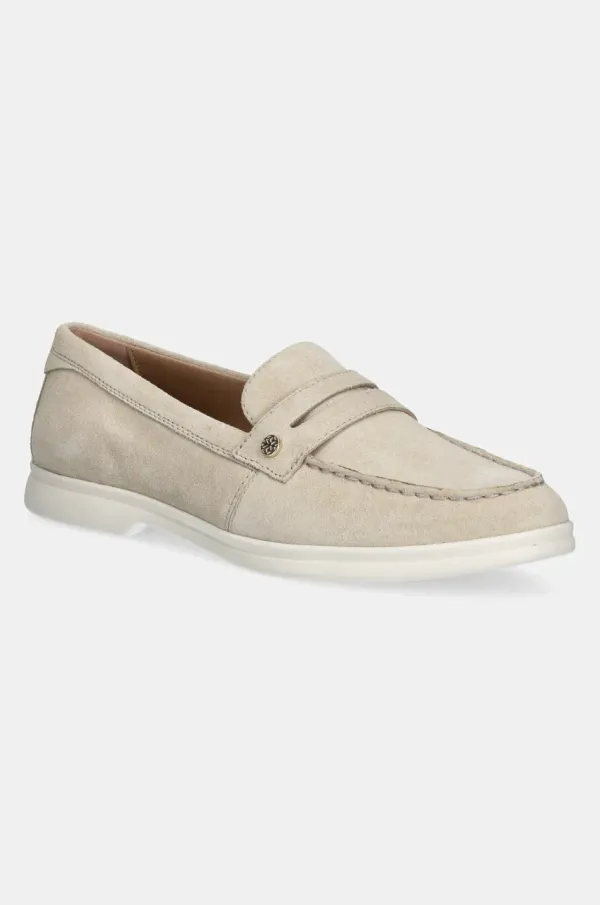 Geox Mokasini iz semiša Geox D XAND 3 ženski, bež barva, D550ZD 00022 C6738