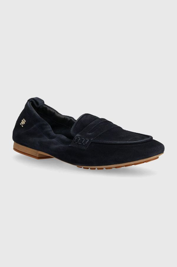 Tommy Hilfiger Mokasini iz semiša Tommy Hilfiger TH SUEDE MOCCASIN ženski, mornarsko modra barva, FW0FW07714