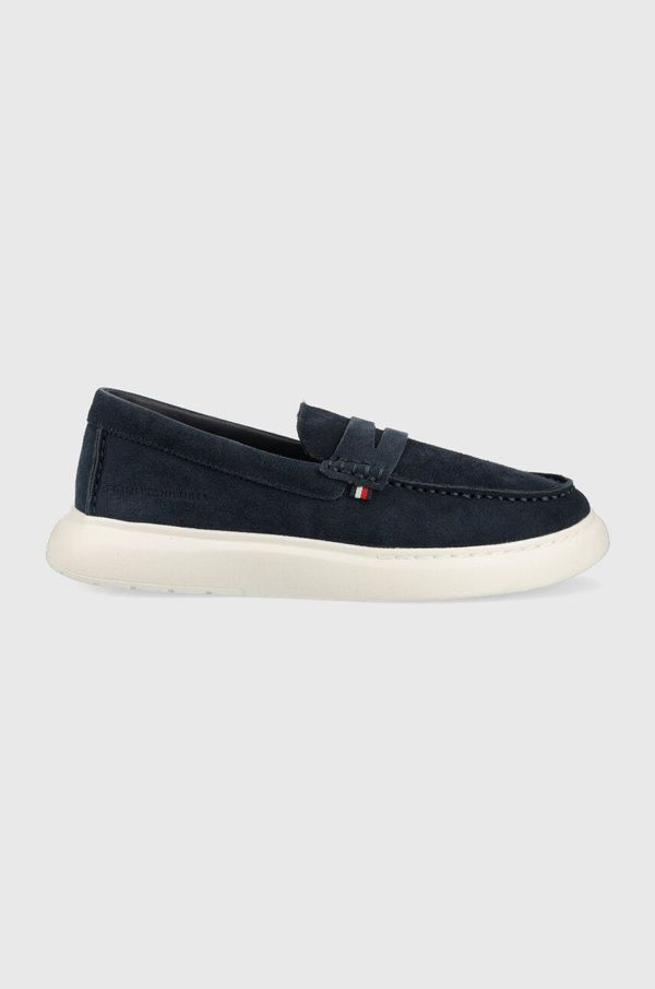 Tommy Hilfiger Mokasini iz semiša Tommy Hilfiger TOMMY HILFIGER HYBRID LOAFER moški, mornarsko modra barva, FM0FM04440