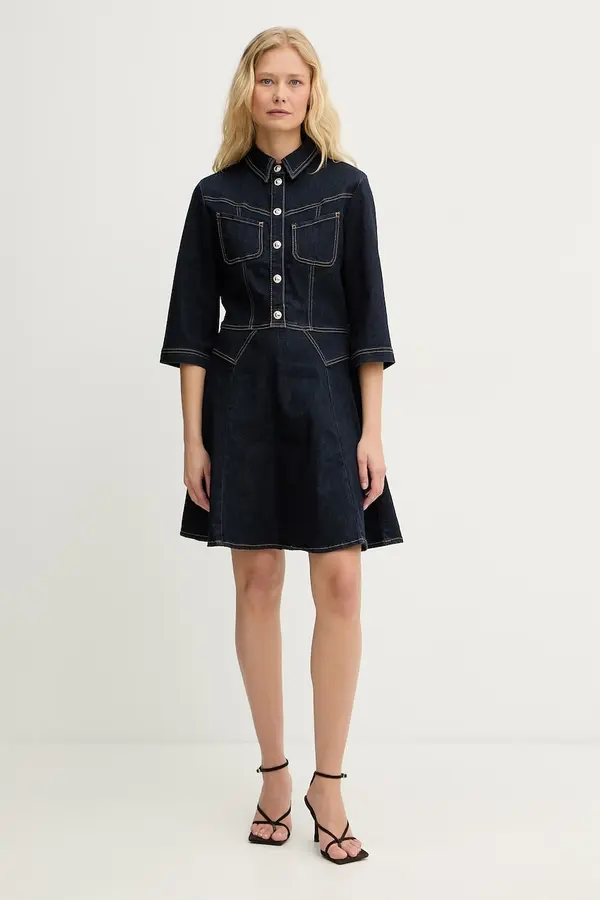 Morgan Morgan obleka A-kroja denim