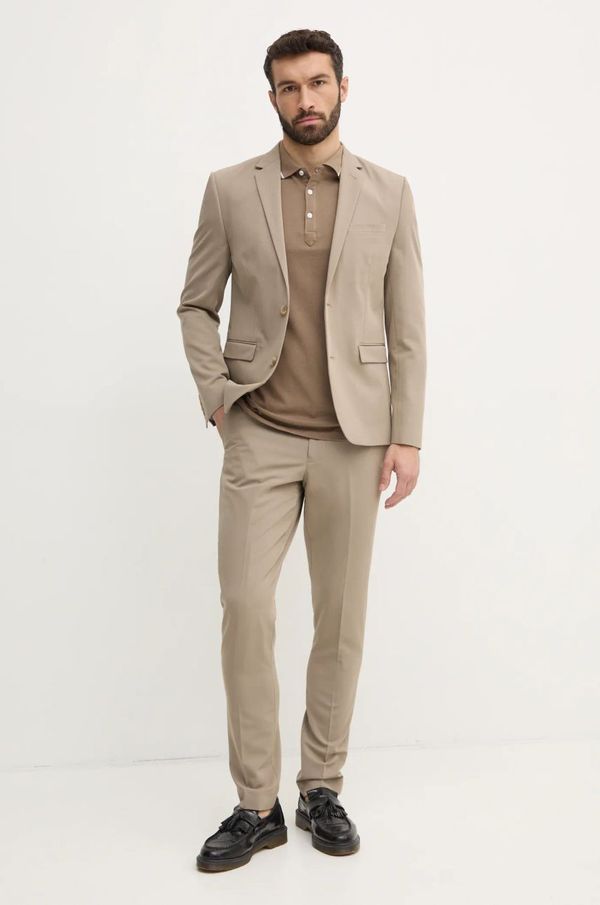 Lindbergh Moška obleka Lindbergh moška, bež barva, 30-606900