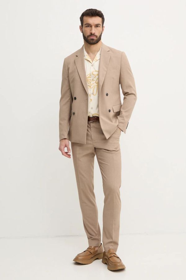 Lindbergh Moška obleka Lindbergh moška, bež barva, 30-61040DB
