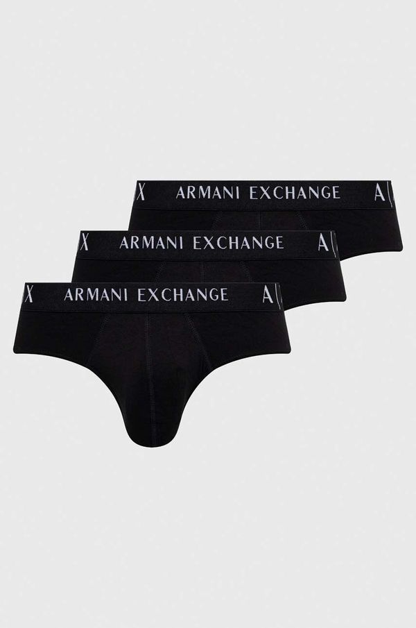 Armani Exchange Moške spodnjice Armani Exchange 3-pack moški, črna barva