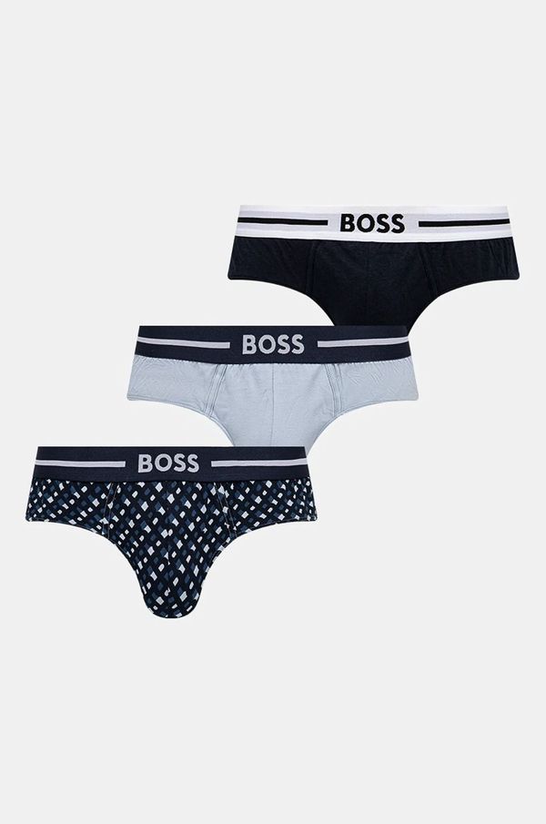 BOSS Moške spodnjice BOSS 3-pack moške, mornarsko modra barva, 50531706