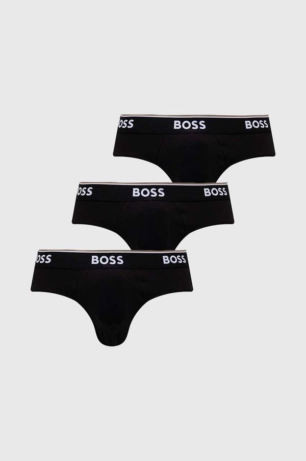 Boss Moške spodnjice BOSS 3-pack moški, črna barva