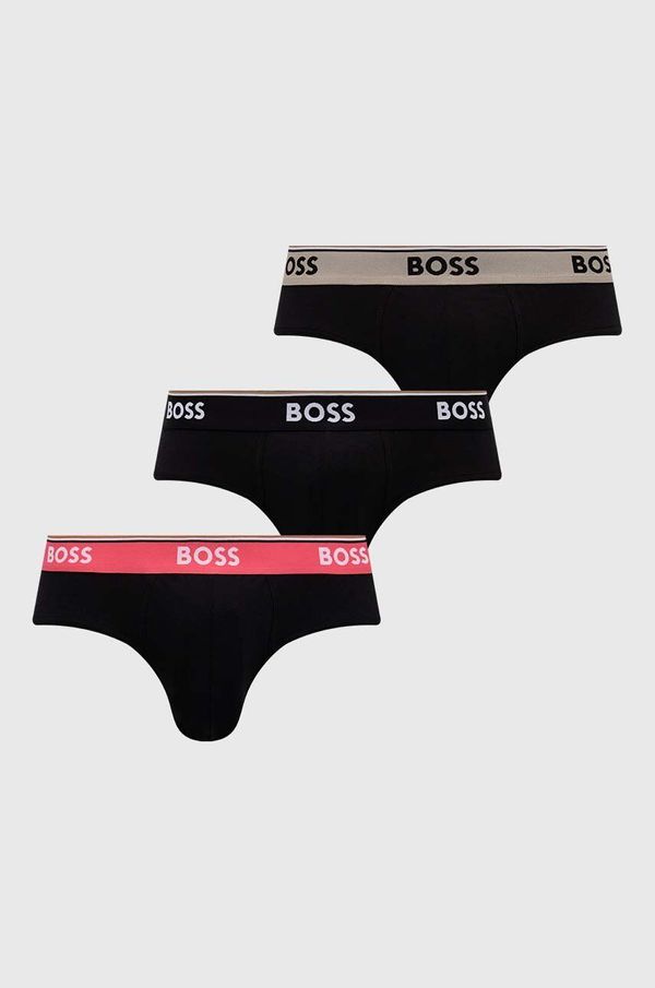 Boss Moške spodnjice BOSS 3-pack moški, črna barva