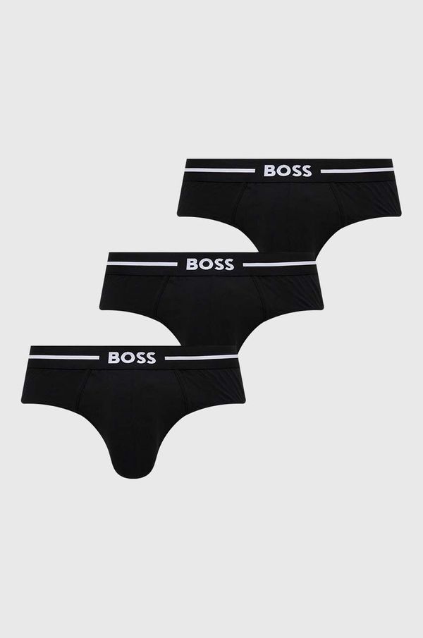 Boss Moške spodnjice BOSS 3-pack moški, črna barva