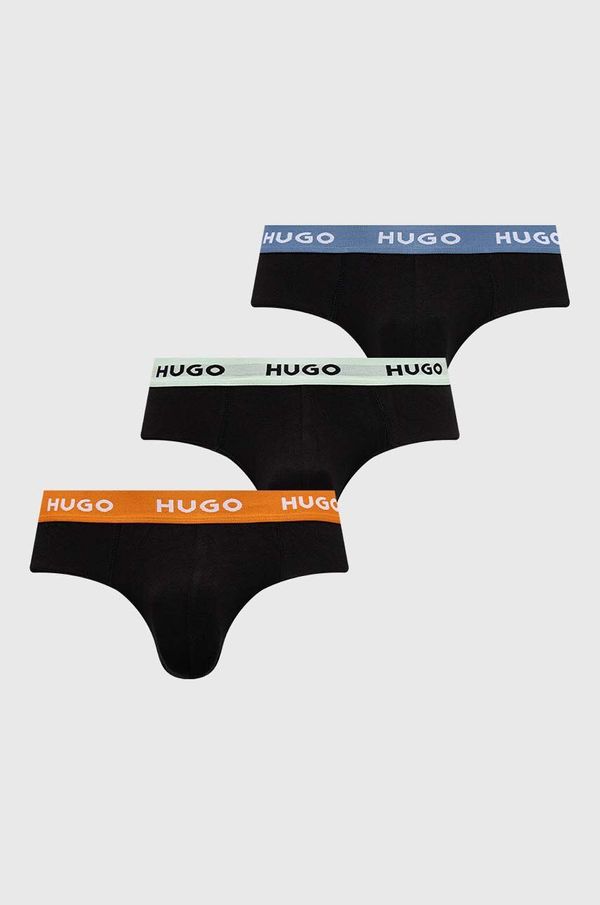 Hugo Moške spodnjice HUGO 3-pack moške, črna barva, 50517879