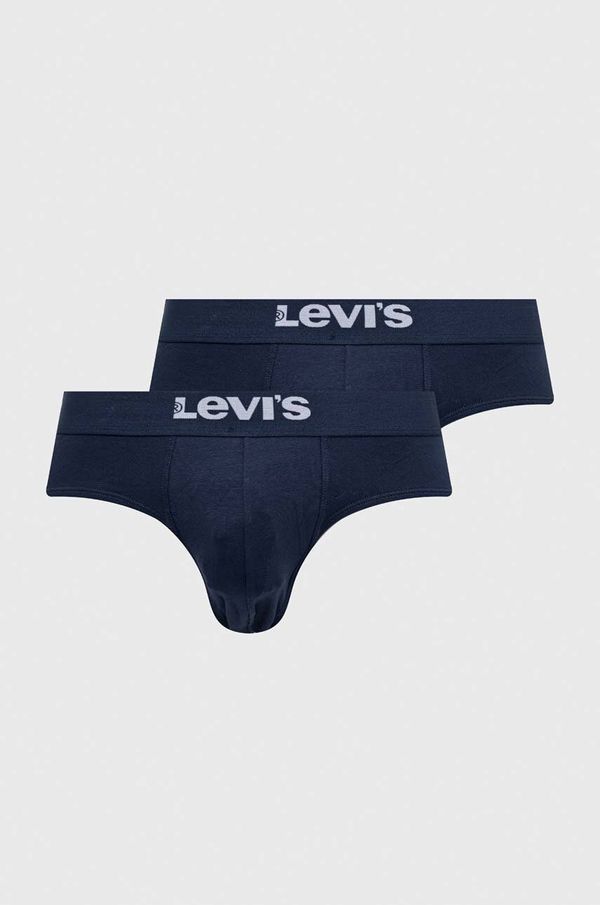 Levi's Moške spodnjice Levi's 2-pack moški, mornarsko modra barva