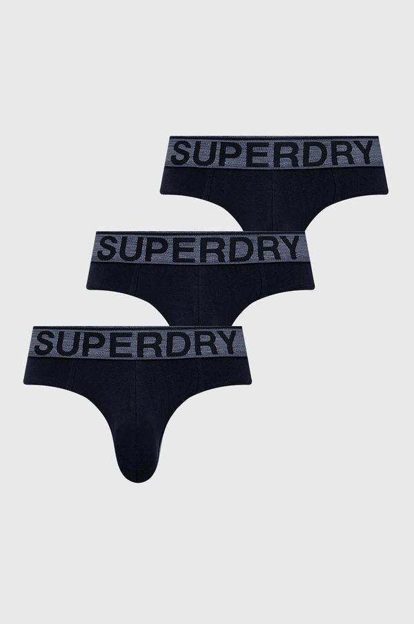 Superdry Moške spodnjice Superdry 3-pack moški, mornarsko modra barva