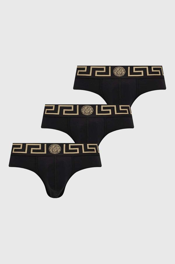 Versace Moške spodnjice Versace 3-pack moški, črna barva