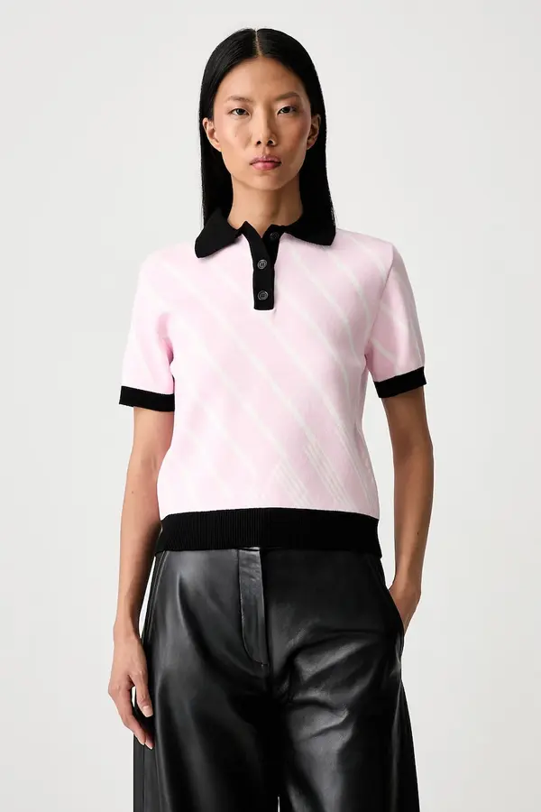 MSGM MSGM pletena polo majica ženska z viskozo
