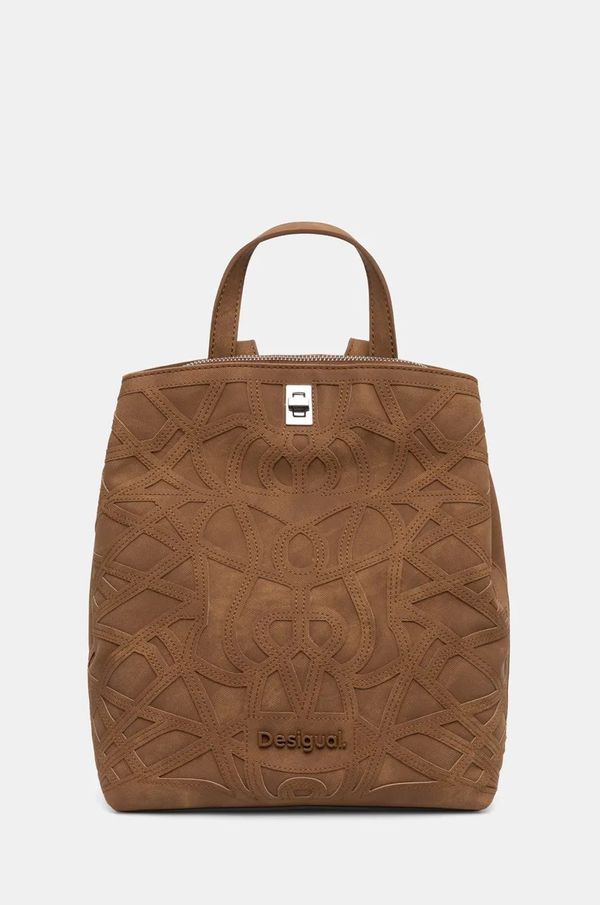 Desigual Nahrbtnik Desigual OASIS SUMY MINI ženski, rjava barva, 24WAKP25