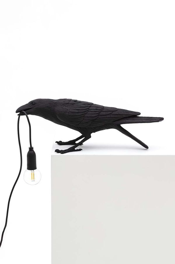 Seletti Namizna lučka Seletti Bird Lamp Black Playing