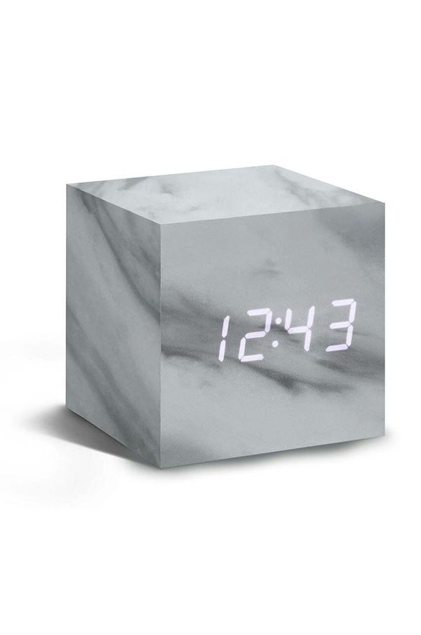 Gingko Design Namizna ura Gingko Design Cube Marble Click Clock