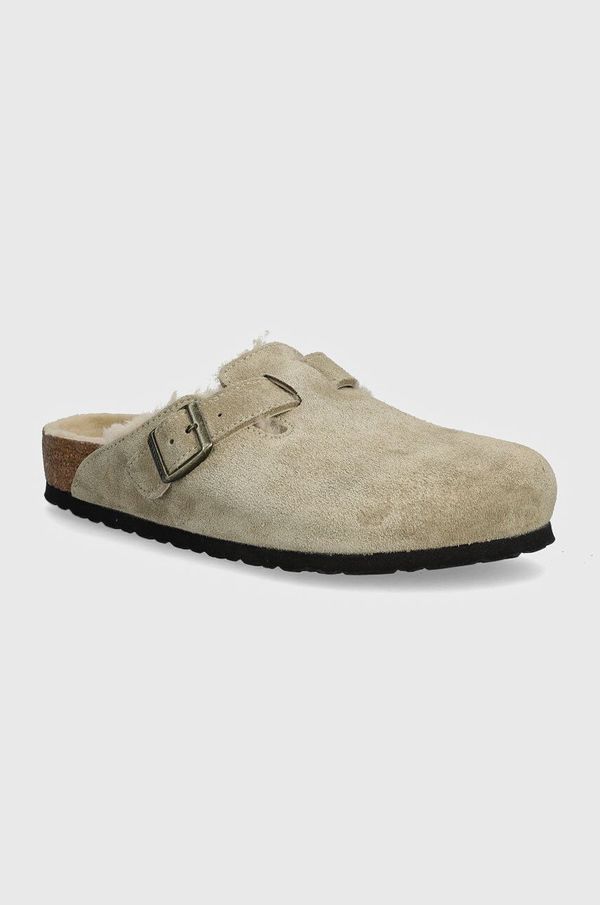 Birkenstock Natikači Birkenstock Boston Shearling moški, bež barva, 1028289