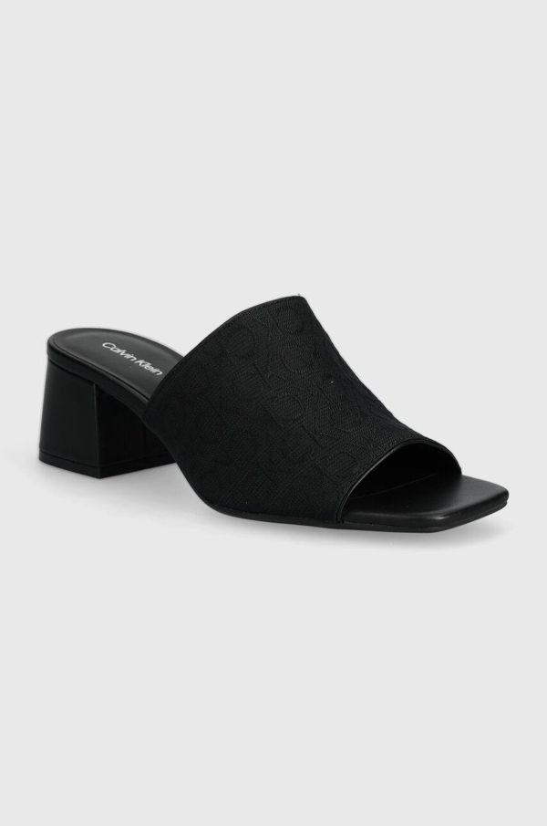 Calvin Klein Natikači Calvin Klein HEEL MULE 45 MONOCQ ženski, črna barva, HW0HW01936