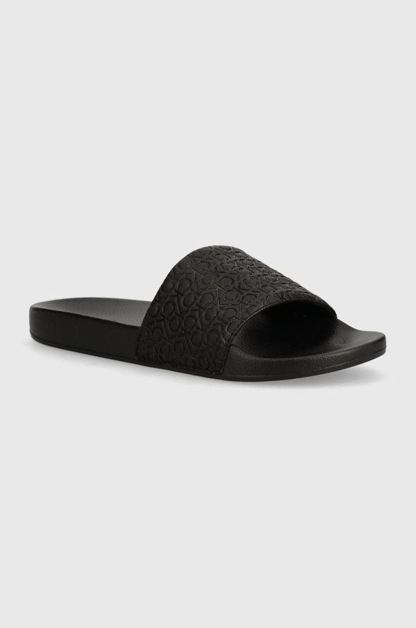 Calvin Klein Natikači Calvin Klein HM0HM01517 moški, črna barva, POOL SLIDE MONO