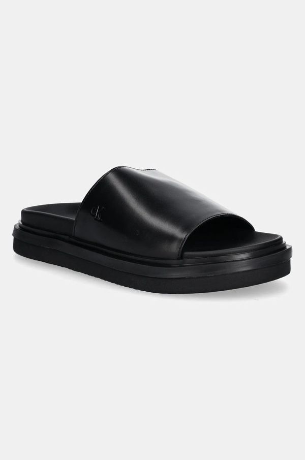 Calvin Klein Jeans Natikači Calvin Klein Jeans FLAT MOLDED SANDAL SLIDE ženski, črna barva, YW0YW01710