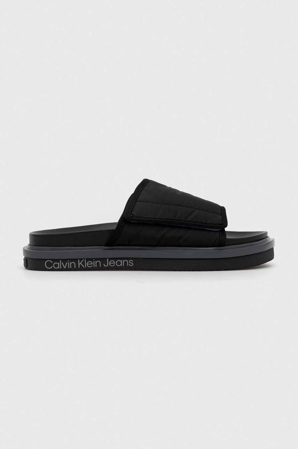 Calvin Klein Jeans Natikači Calvin Klein Jeans SANDAL SOFTNY moški, črna barva, YM0YM00644