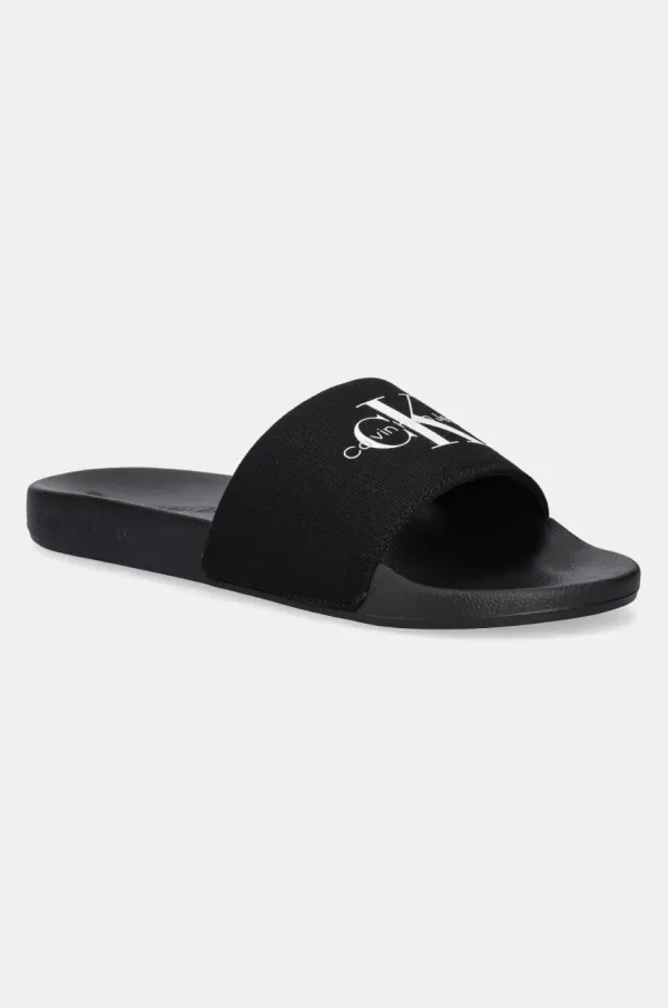 Calvin Klein Jeans Natikači Calvin Klein Jeans SLIDE MONOGRAM moški, črna barva, YM0YM01271