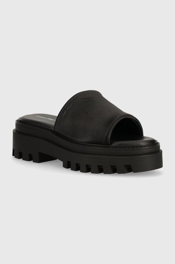 Calvin Klein Jeans Natikači Calvin Klein Jeans TOOTHY COMBAT SANDAL IN DC ženski, črna barva, YW0YW01339