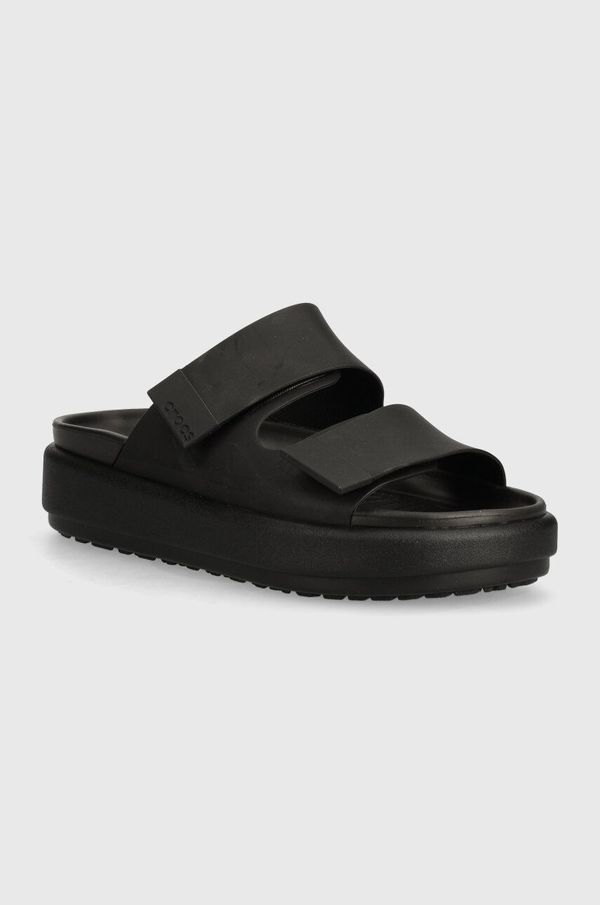 Crocs Natikači Crocs Brooklyn Luxe Sandal ženski, črna barva, 209586.060