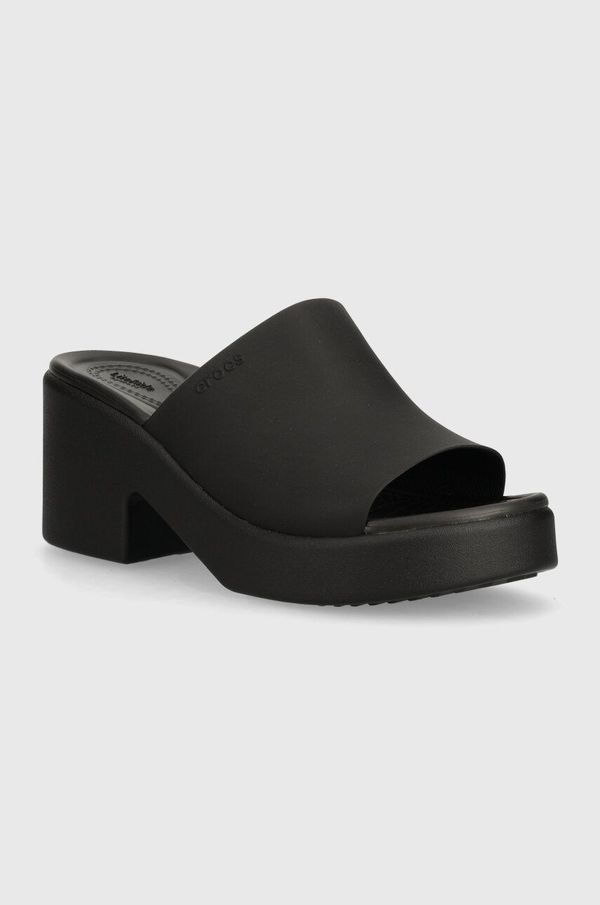 Crocs Natikači Crocs Brooklyn Slide Heel ženski, črna barva, 209408