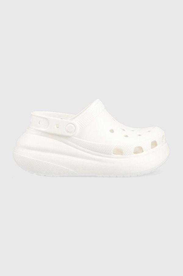 Crocs Natikači Crocs Classic Crush Clog ženski, bela barva