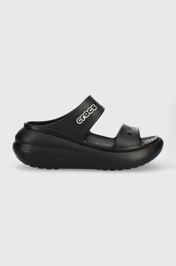 Crocs Natikači Crocs Classic Crush Sandal ženski, črna barva, 207670