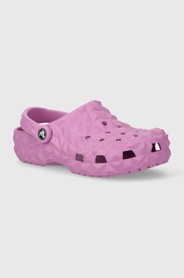 Crocs Natikači Crocs Classic Geometric Clog ženski, vijolična barva, 209563