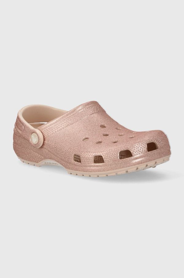 Crocs Natikači Crocs Classic Glitter Clog ženski, roza barva, 205942