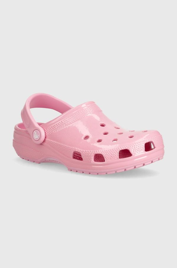 Crocs Natikači Crocs Classic High Shine Clog ženski, roza barva, 209609