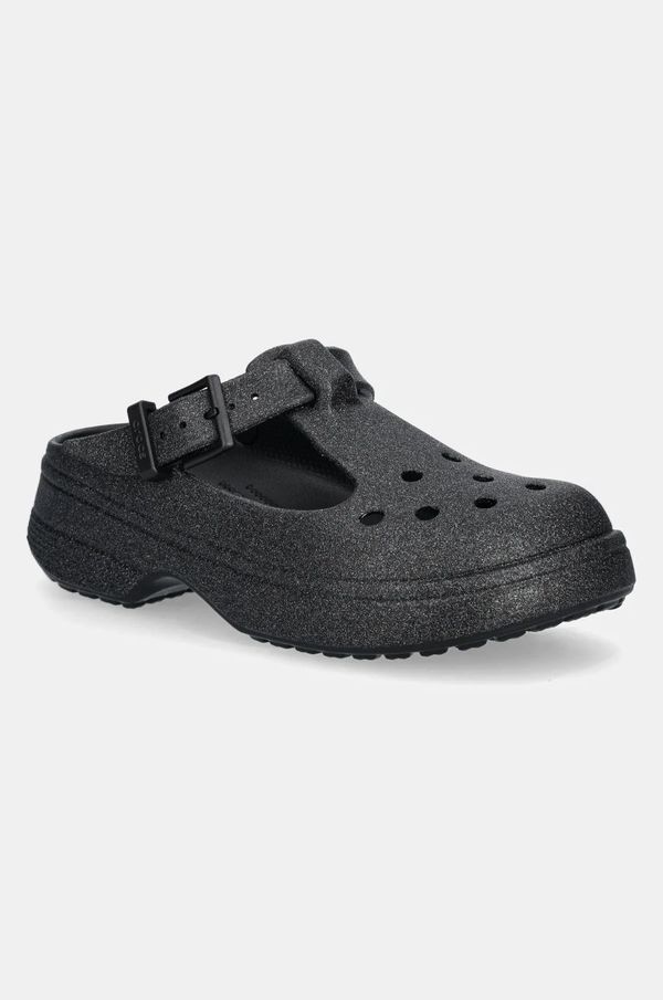 Crocs Natikači Crocs Classic Mary Jane Glitter Clog ženski, črna barva, 210737