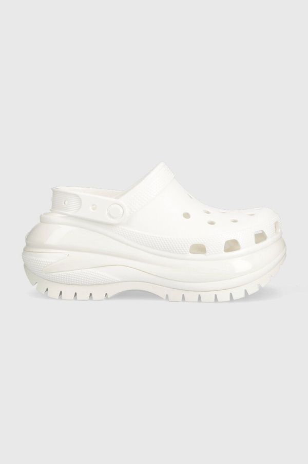 Crocs Natikači Crocs Classic Mega Crush Clog ženski, bela barva, 207988