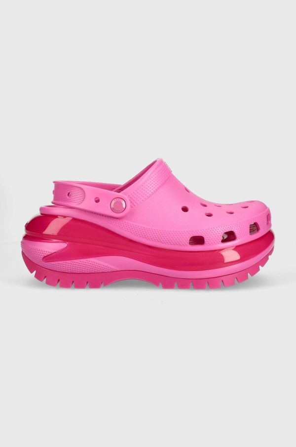 Crocs Natikači Crocs Classic Mega Crush Clog ženski, roza barva, 207988