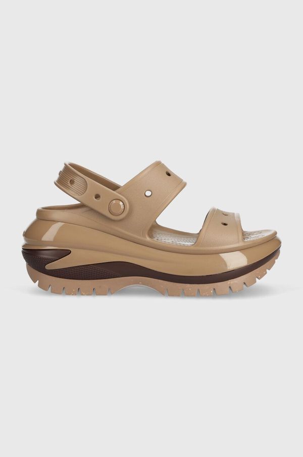 Crocs Natikači Crocs Classic Mega Crush Sandal ženski, rjava barva, 207989