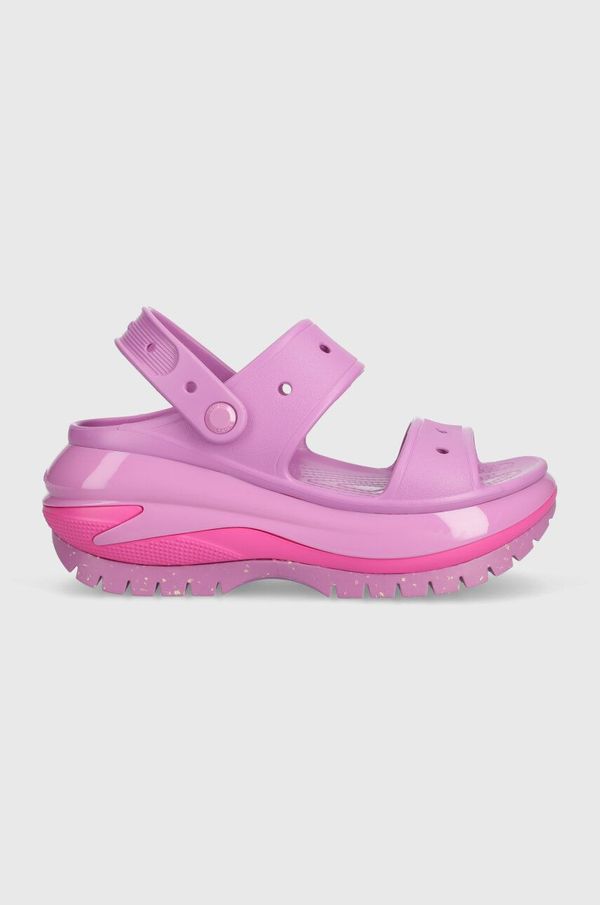 Crocs Natikači Crocs Classic Mega Crush Sandal ženski, vijolična barva, 207989