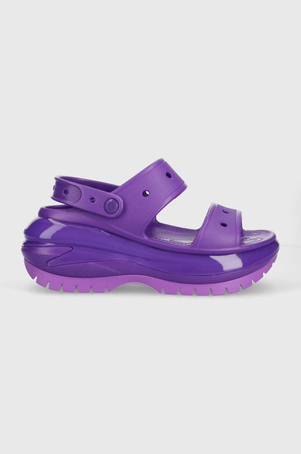 Crocs Natikači Crocs Classic Mega Crush Sandal ženski, vijolična barva, 207989