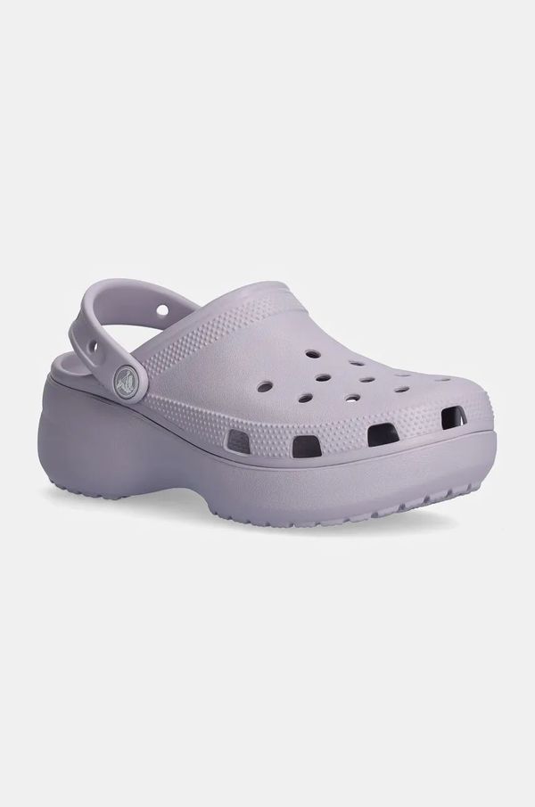 Crocs Natikači Crocs Classic Platform Clog W ženski, siva barva, 206750