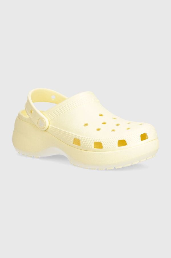 Crocs Natikači Crocs Classic Platform Clog ženski, rumena barva, 206750