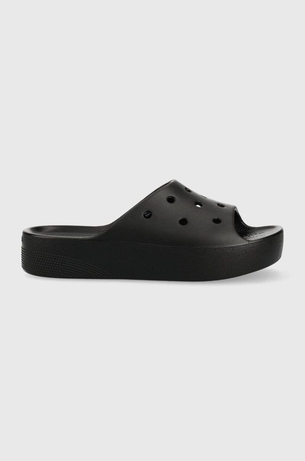 Crocs Natikači Crocs Classic Platform Slide ženski, črna barva, 208180